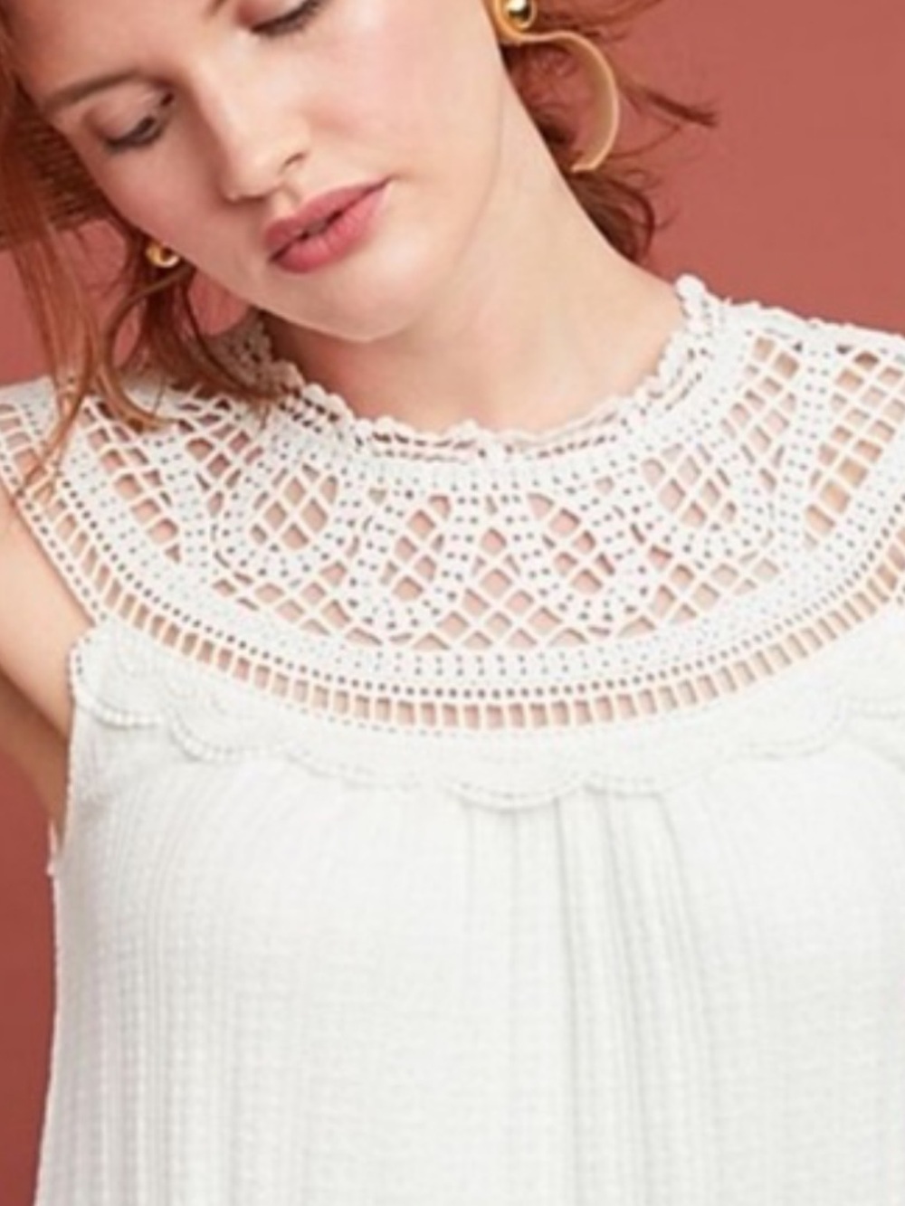 Anthropologie white Sierra Crocheted top by Meadow Rue. Small